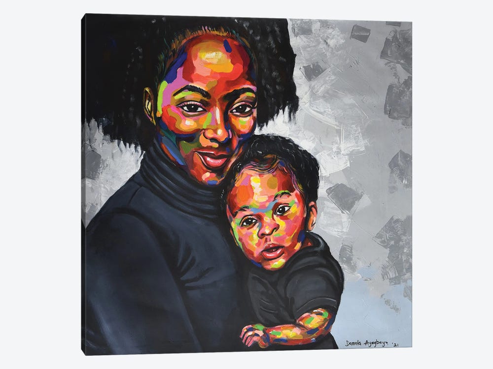 Maternal Bond II by Damola Ayegbayo 1-piece Canvas Artwork