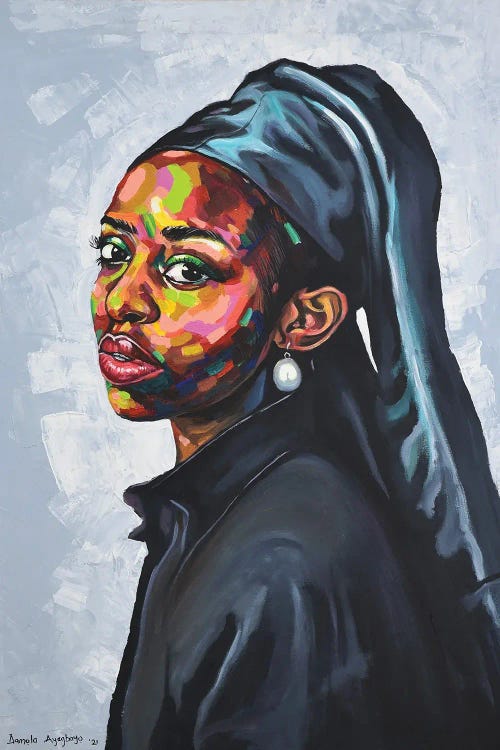 The Girl With A Pearl Earing by Damola Ayegbayo wall art