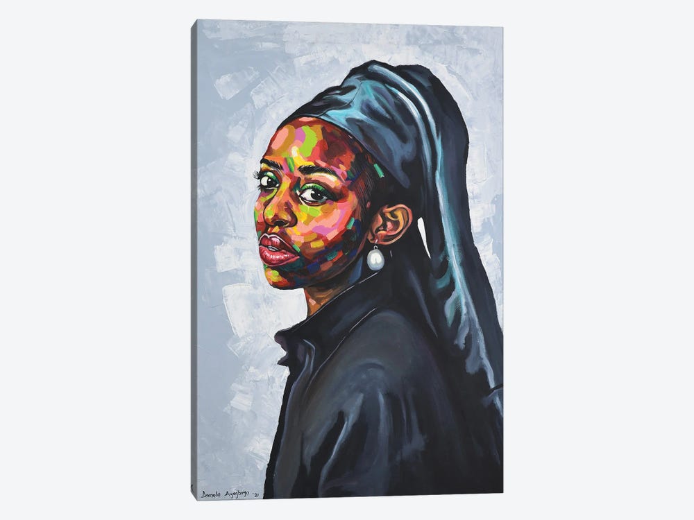 The Girl With A Pearl Earing by Damola Ayegbayo 1-piece Canvas Artwork