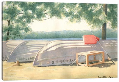 Waiting For The Fish Canvas Art Print - Diana Miller-Pierce