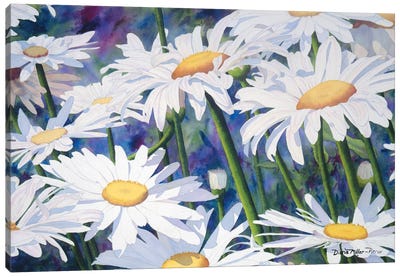 Don't Count The Daisies Canvas Art Print - Daisy Art