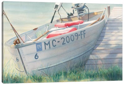 I'd Rather Be Fishing Canvas Art Print - Rowboat Art