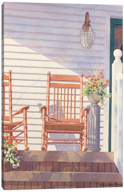 A Simpler Time-Front Porch Canvas Art Print - Stairs & Staircases
