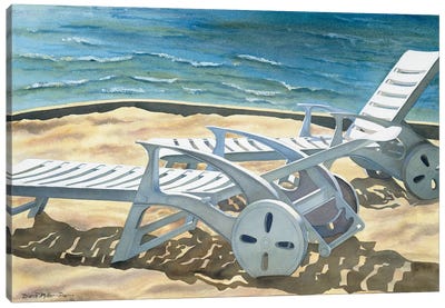 Out To Lunch-Beach Canvas Art Print - Diana Miller-Pierce