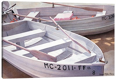 After The Catch Is In-Boats Canvas Art Print - Rowboat Art
