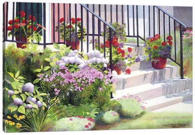 Summer's Exuberance Canvas Art Print - Stairs & Staircases