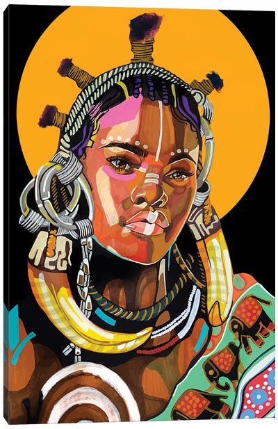 Queen is Black Canvas Art Print - Afrofuturism