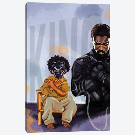 Black Panther Canvas Print #DMQ123} by Domonique Brown Canvas Art Print