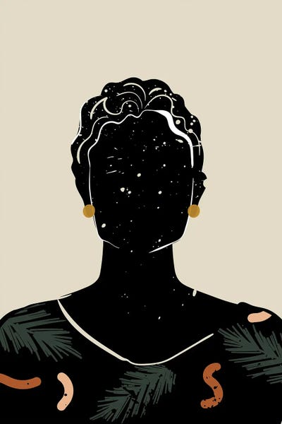 Black Hair V by Domonique Brown multi panel art