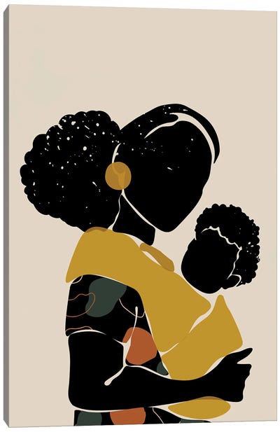 Black Hair No. 15 Canvas Art Print - Family Art
