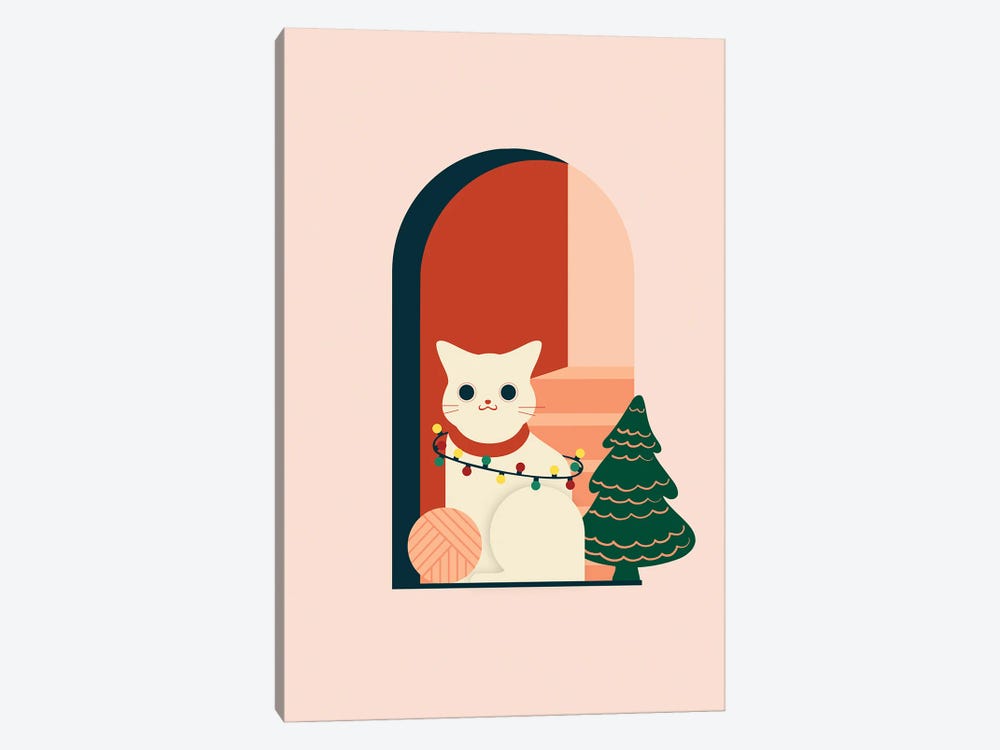 Christmas Cat by Domonique Brown 1-piece Canvas Art Print