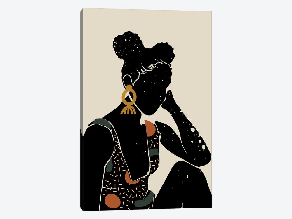 Black Hair VI by Domonique Brown 1-piece Canvas Print