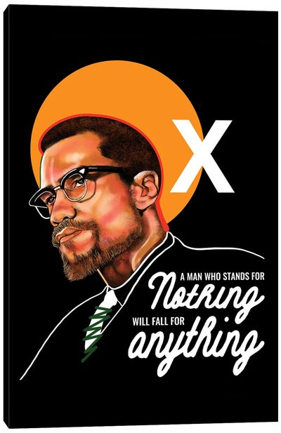 Malcolm X Canvas Art Print - Domonique Brown