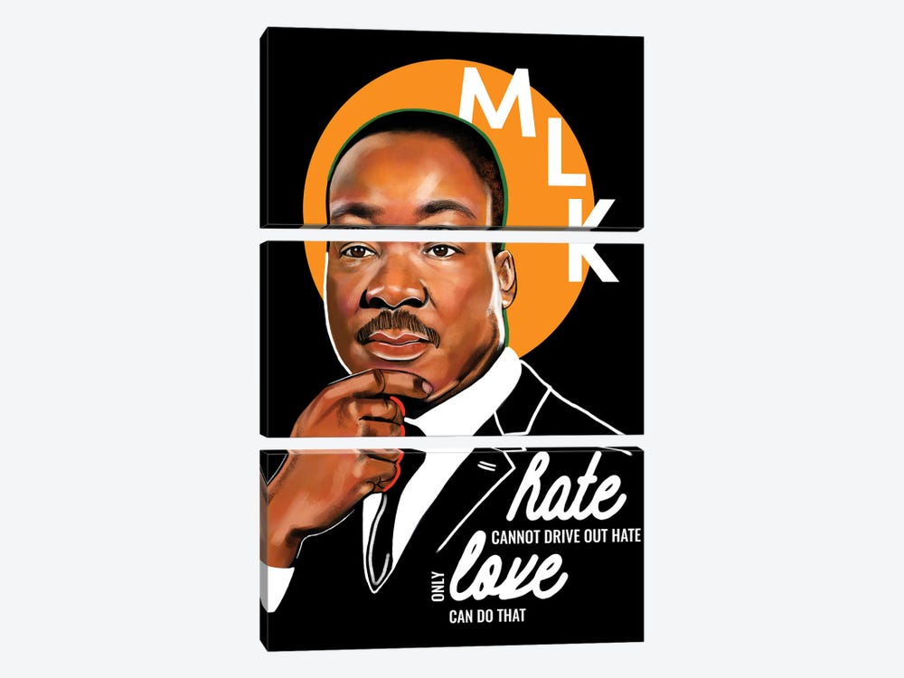 Martin Luther King Jr. by Domonique Brown 3-piece Canvas Art Print