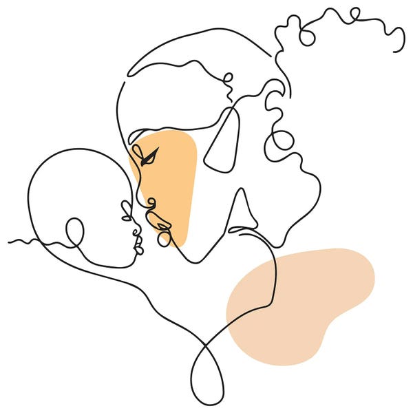 Kids Inspirational Art: Mother's Love by Domonique Brown