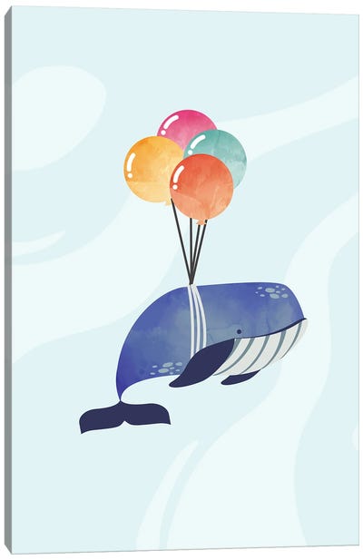 When Whales Fly Canvas Art Print - Balloons