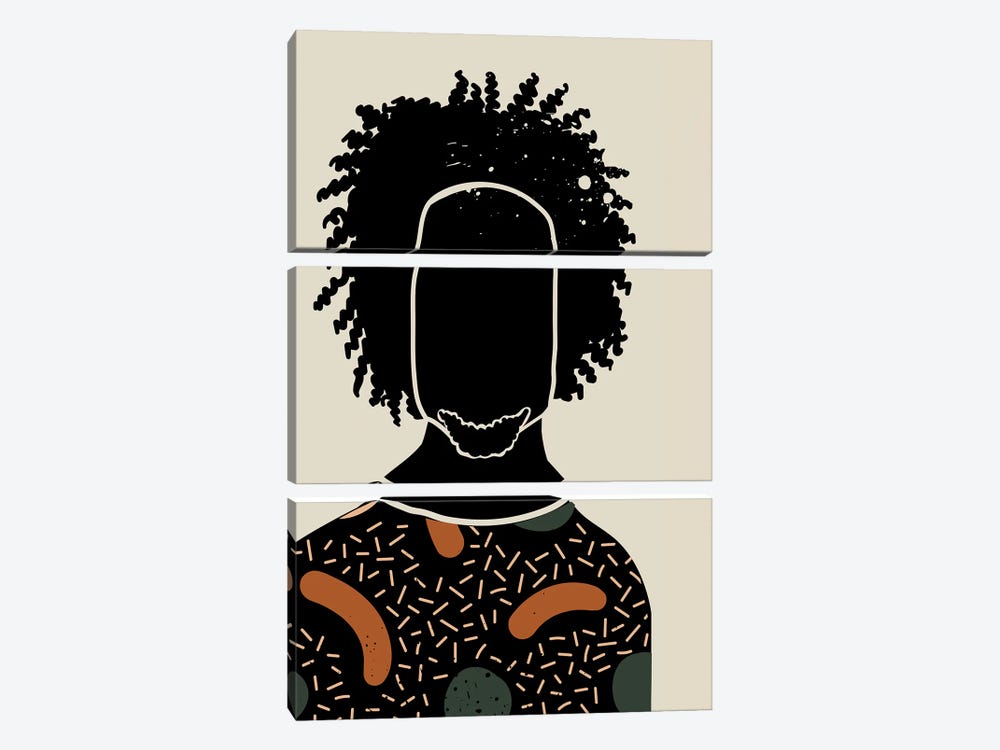 Black Hair IX by Domonique Brown 3-piece Canvas Art
