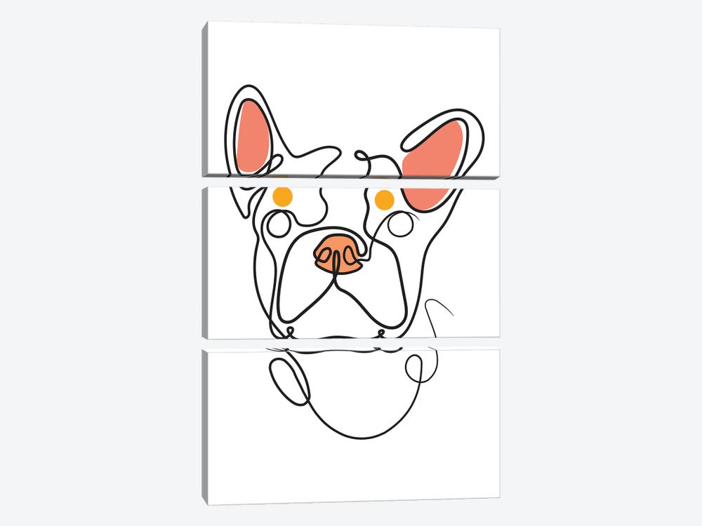 Frenchie by Domonique Brown 3-piece Canvas Wall Art