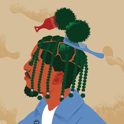 Box Braids by Domonique Brown multi panel art