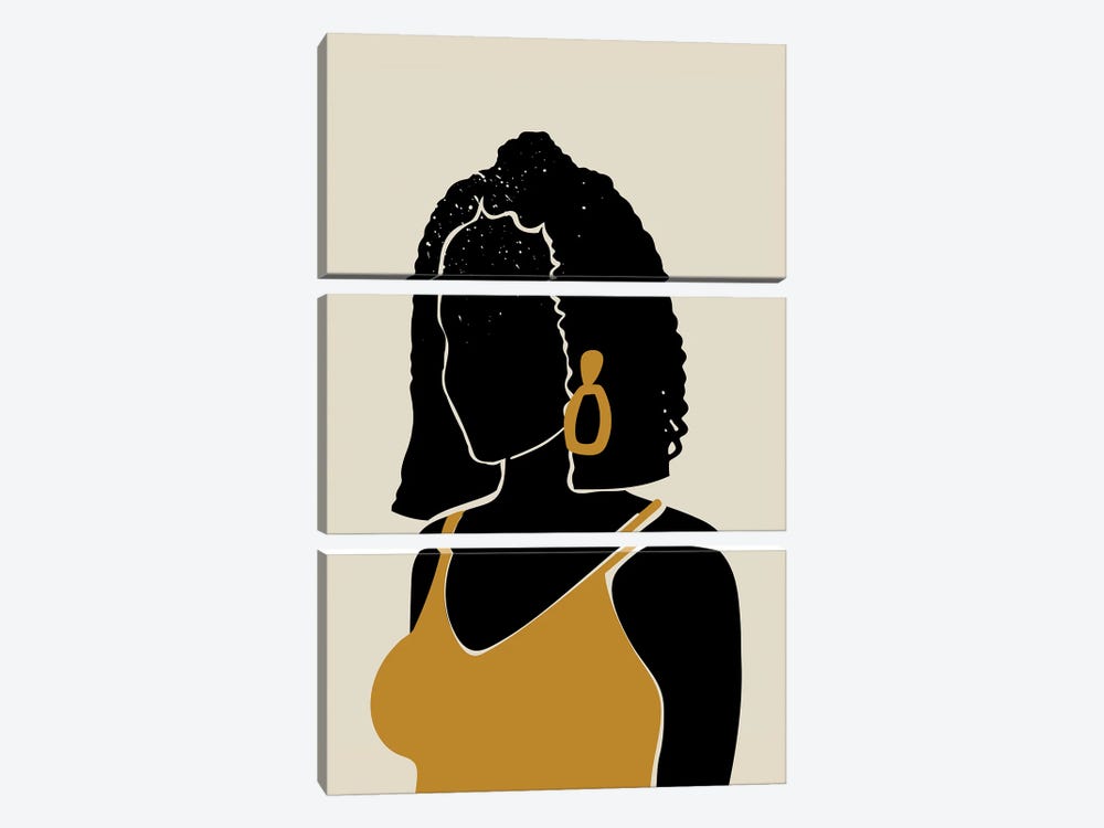 Black Hair XI by Domonique Brown 3-piece Canvas Artwork