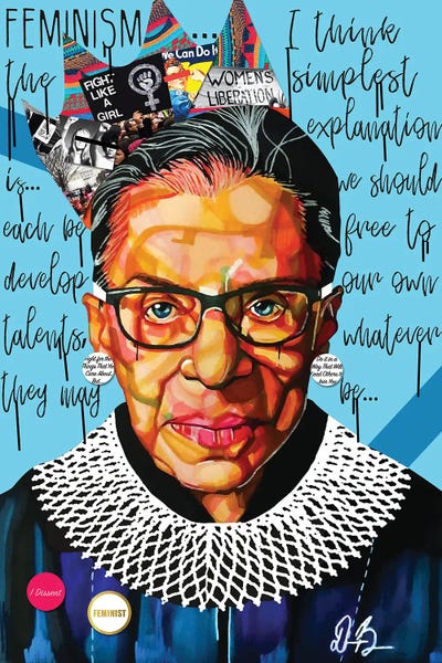 Large Art for Bedroom - Canvas Prints: Ruth Ginsburg by Domonique Brown