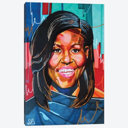 Michelle Obama Canvas Print #DMQ33} by Domonique Brown Canvas Wall Art
