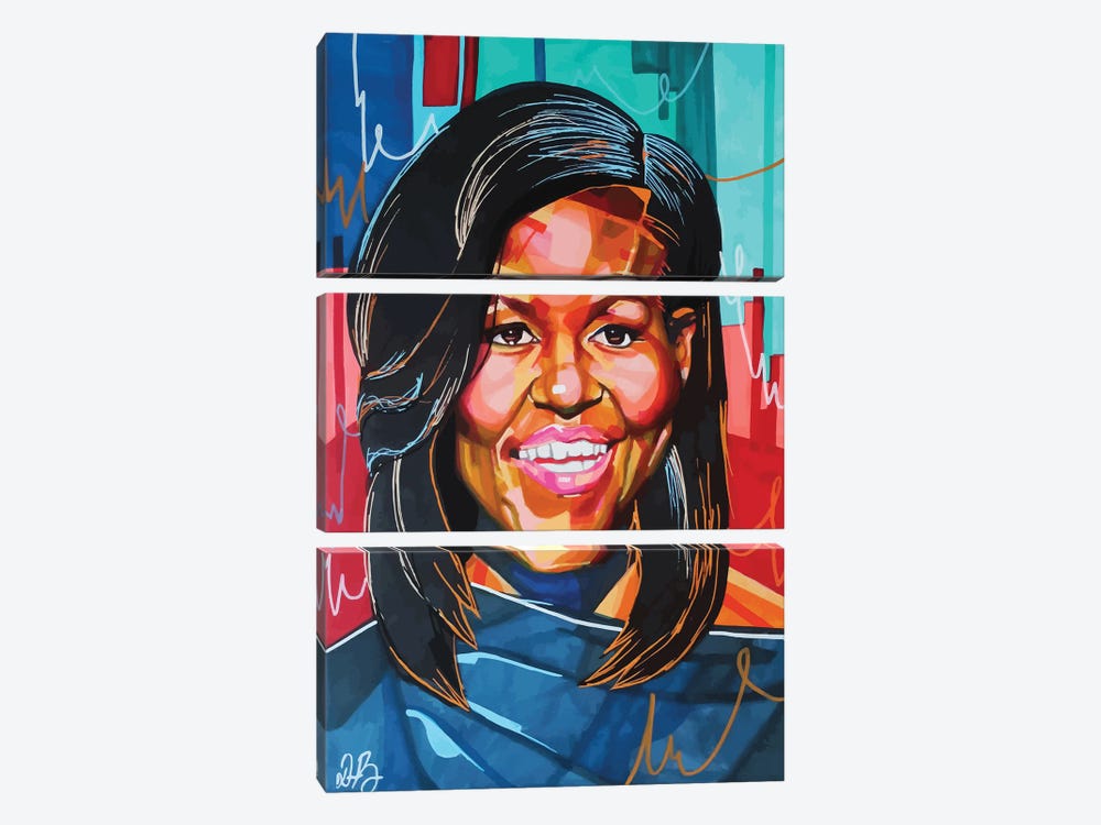 Michelle Obama by Domonique Brown 3-piece Canvas Wall Art