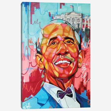 Barack Obama Canvas Print #DMQ34} by Domonique Brown Art Print