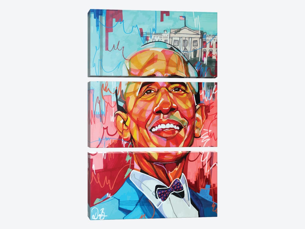 Barack Obama by Domonique Brown 3-piece Canvas Art Print