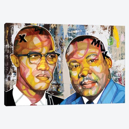 Malcolm X Martin Canvas Print #DMQ52} by Domonique Brown Canvas Art
