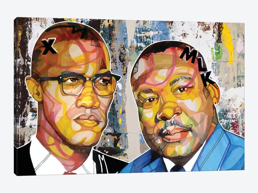 Malcolm X Martin by Domonique Brown 1-piece Art Print