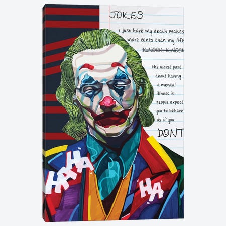 Joker Canvas Print #DMQ54} by Domonique Brown Canvas Print