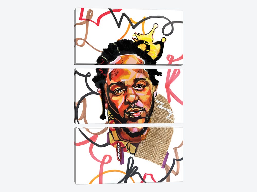 Kendrick Lamar by Domonique Brown 3-piece Canvas Wall Art