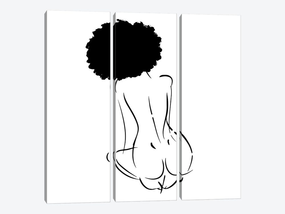 Nude in Black No. 2 by Domonique Brown 3-piece Canvas Artwork