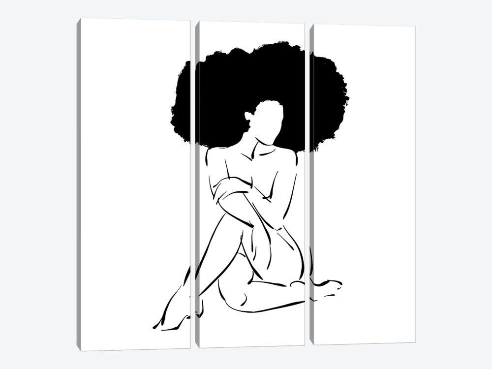 Nude in Black No. 3 by Domonique Brown 3-piece Canvas Artwork