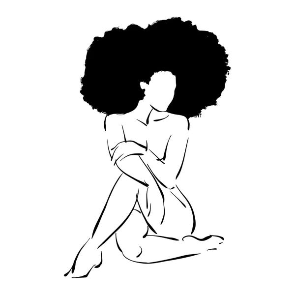 Black & White Minimalist Décor: Nude in Black No. 3 by Domonique Brown