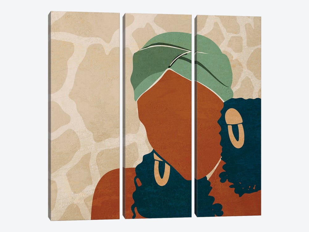 Head Wrap No. 1 by Domonique Brown 3-piece Art Print