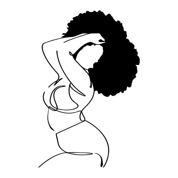 Black & White Minimalist Décor: Nude in Black No. 5 by Domonique Brown