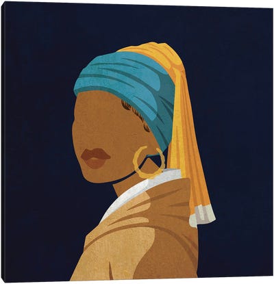Girl With A Bamboo Earring Canvas Art Print - Faceless Art