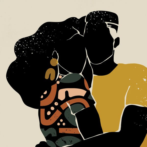 Large Minimalist Art - Canvas Prints: Black Love by Domonique Brown