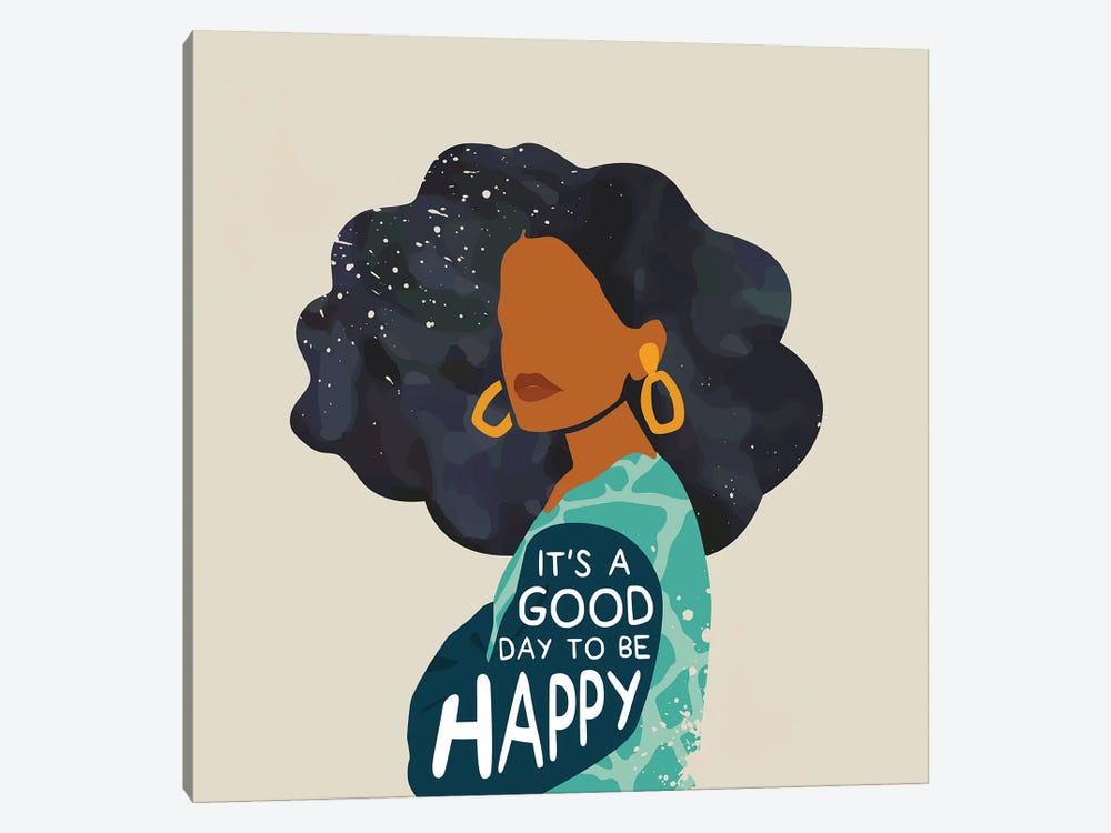Be Happy by Domonique Brown 1-piece Canvas Art Print