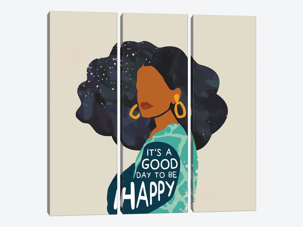 Be Happy by Domonique Brown 3-piece Canvas Art Print