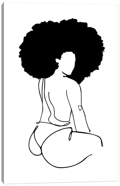 Nude In Black No. 6 Canvas Art Print - Line Art