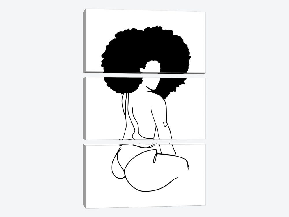 Nude In Black No. 6 by Domonique Brown 3-piece Canvas Print