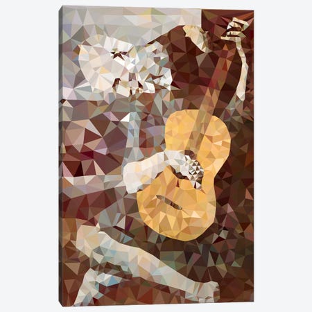 Old Guitarist Derezzed Canvas Print #DMS10} by 5by5collective Canvas Art
