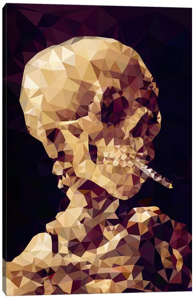 Smoking Skull Derezzed Canvas Art Print - Masters Derezzed