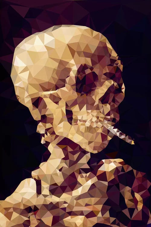 Smoking Skull Derezzed by 5by5collective wall art