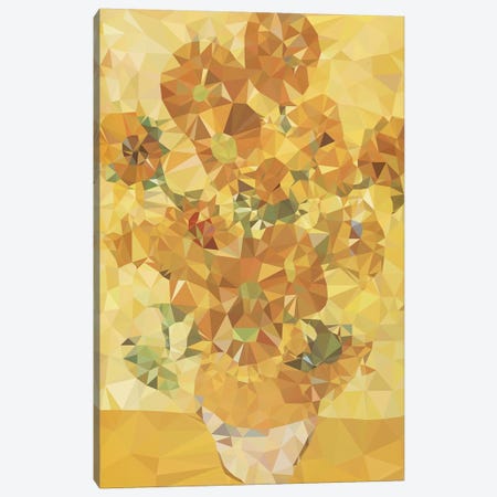 Sunflowers Derezzed Canvas Print #DMS13} by 5by5collective Canvas Art