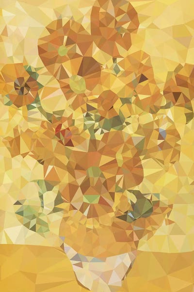 Van Gogh's Sunflowers Collection: Sunflowers Derezzed by 5by5collective