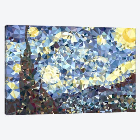 The Starry Night Derezzed Canvas Print #DMS15} by 5by5collective Art Print